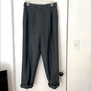 Pleated pinstripe trousers